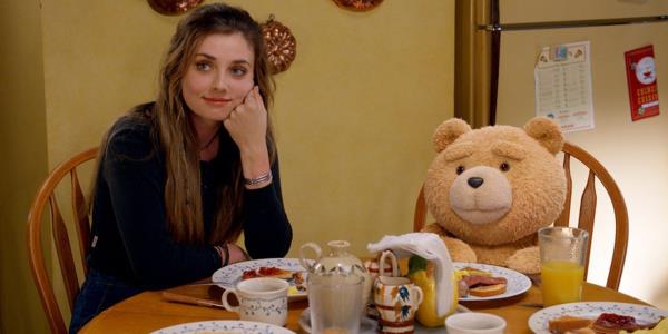 Ted and Blaire sitting in the kitchen in Ted