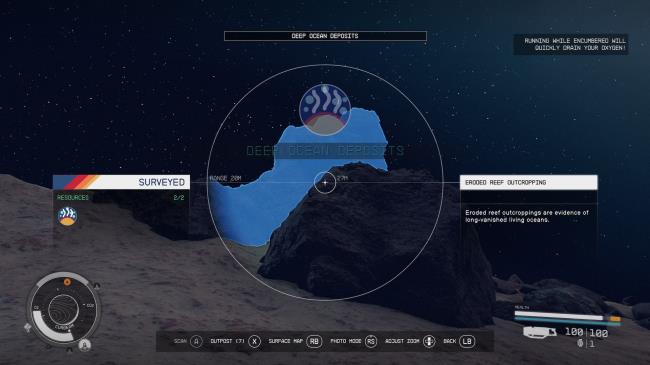Your scanner showing a complete survey for the moon you are on.